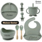 Conjunto de accesorios para bebé Ethan de Maison Caviar, incluye utensilios y platos de comida para bebés.