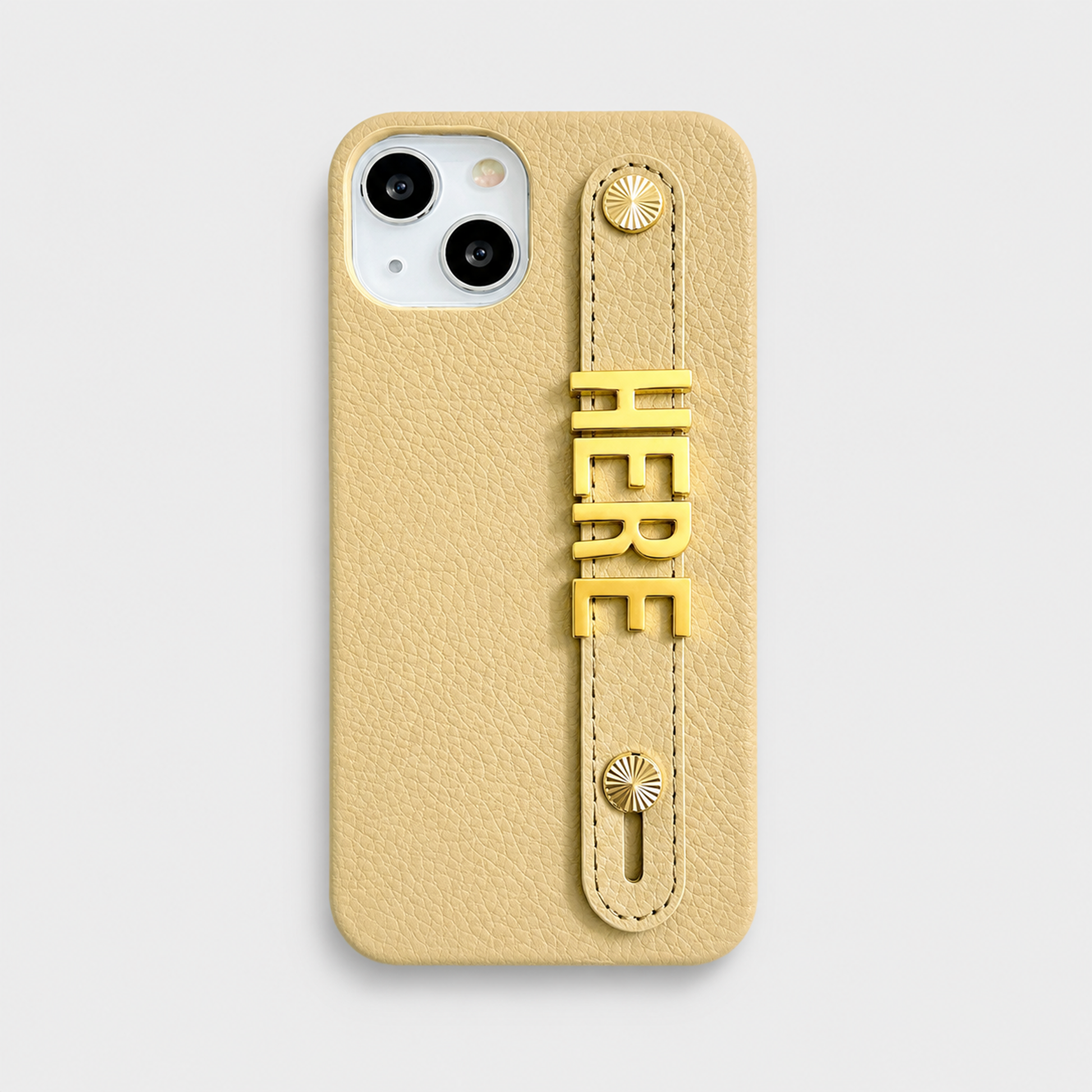 Funda para iPhone de color amarillo pastel de Maison Caviar, protección y estilo para tu teléfono.