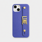 Funda para iPhone Celine de Maison Caviar en color azul morado, con diseño elegante y protección para el teléfono inteligente.