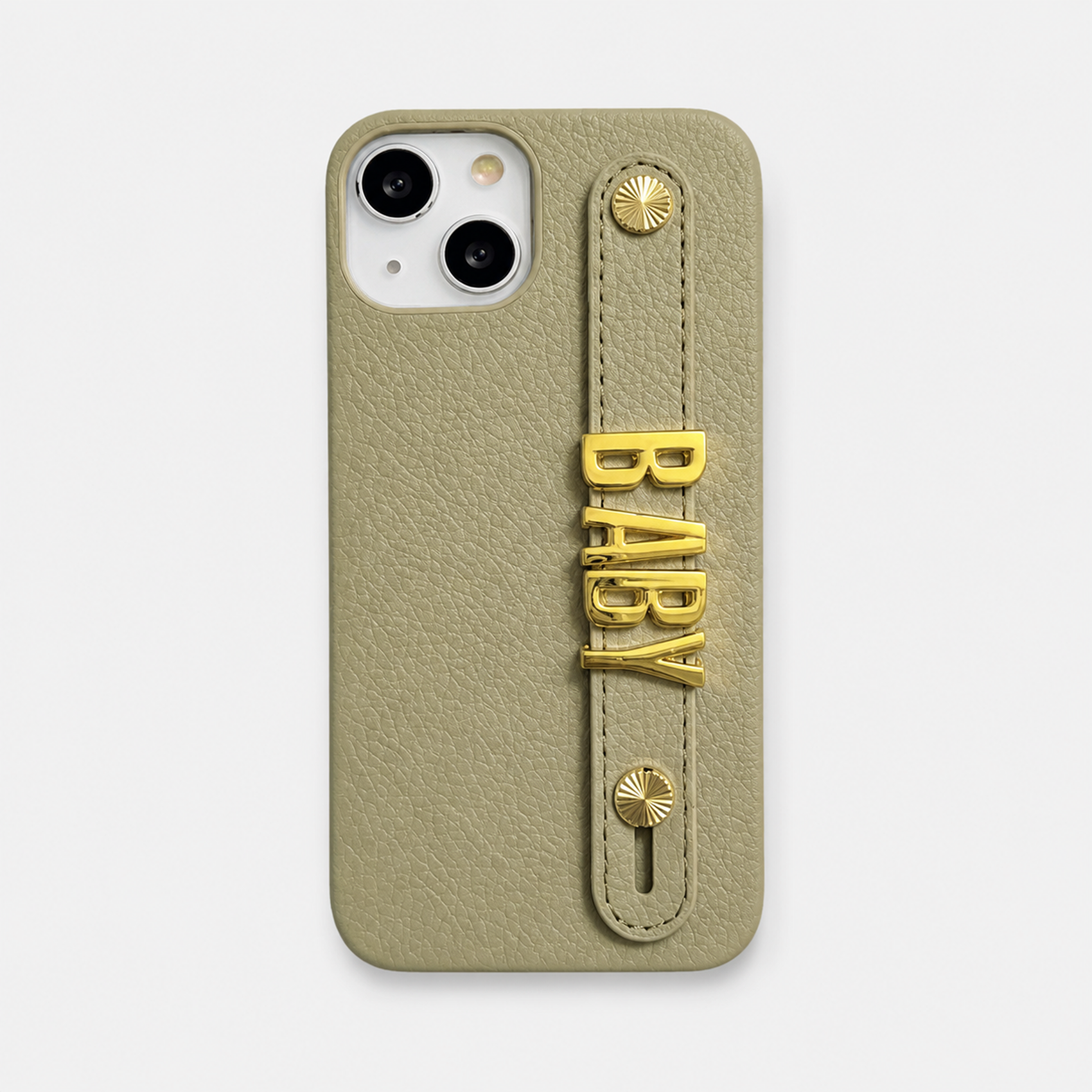 Funda para iPhone de Maison Caviar en color beige, protección elegante para teléfono con diseño de alta calidad.
