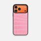 Funda negra para iPhone de Maison Caviar, modelo Valencia, diseñada para protección y estilo en un acabado elegante.