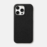Funda negra para iPhone de Maison Caviar con diseño elegante y textura suave, protección y estilo para tu dispositivo.