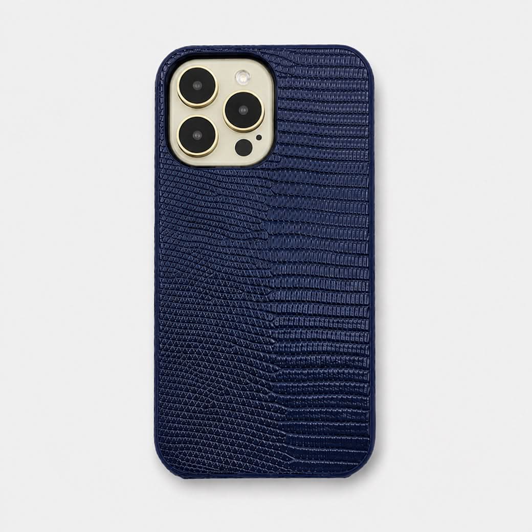 Funda para iPhone Maison Caviar en color azul navy, protección y estilo para teléfono móvil.