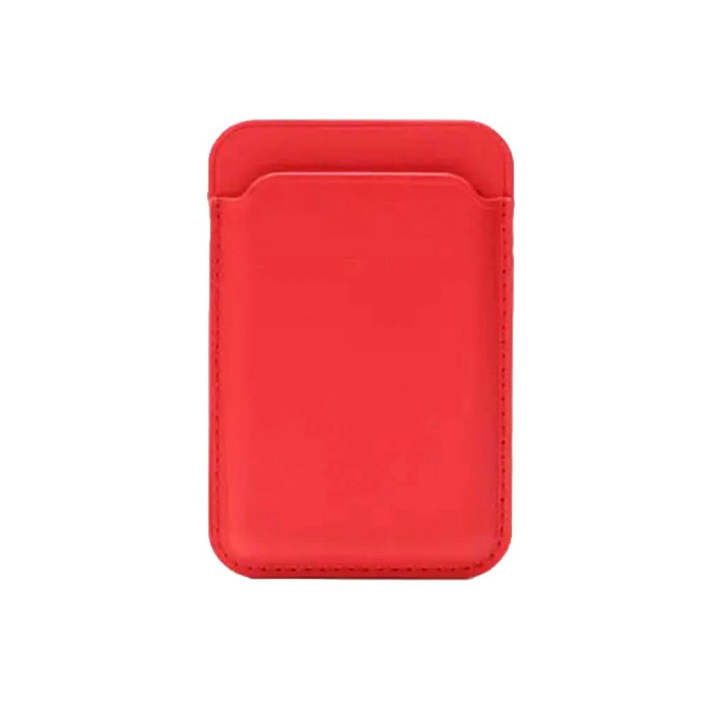 Tarjetero Magsafe Maison Caviar Bruno, diseño elegante, en cuero negro con cierre metálico y compatibilidad Magsafe visible.