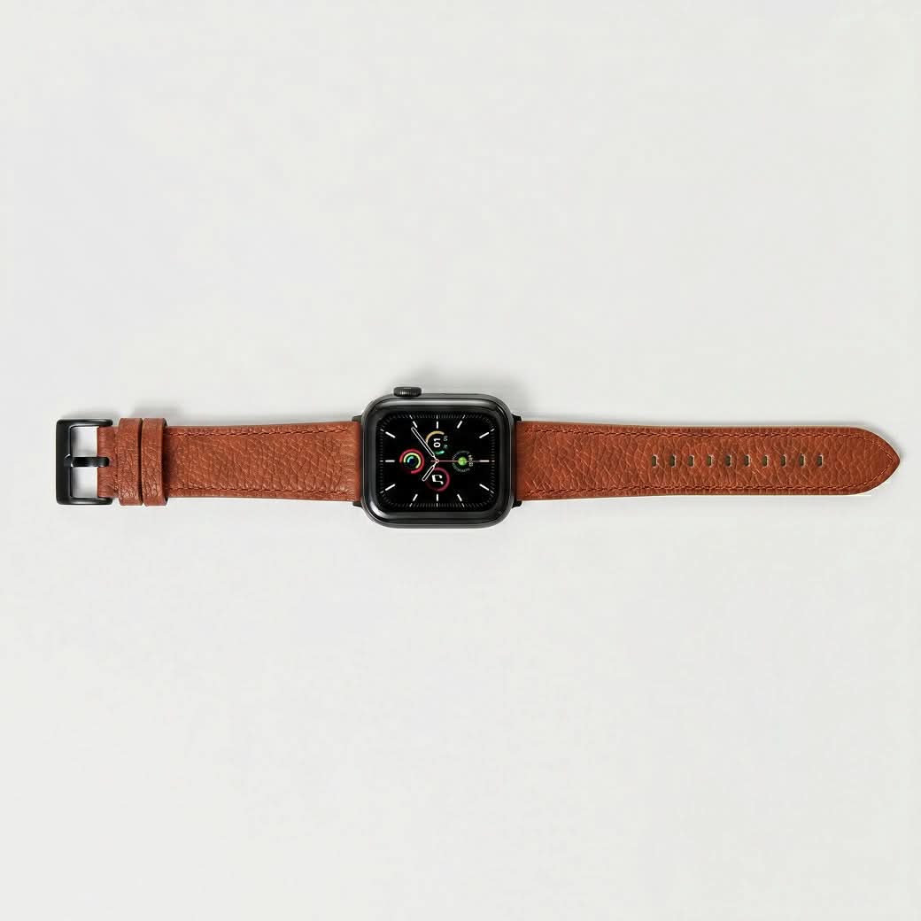 Correa de reloj Apple Watch Maison Caviar en color camel, piel de alta calidad y diseño elegante para Apple Watch.