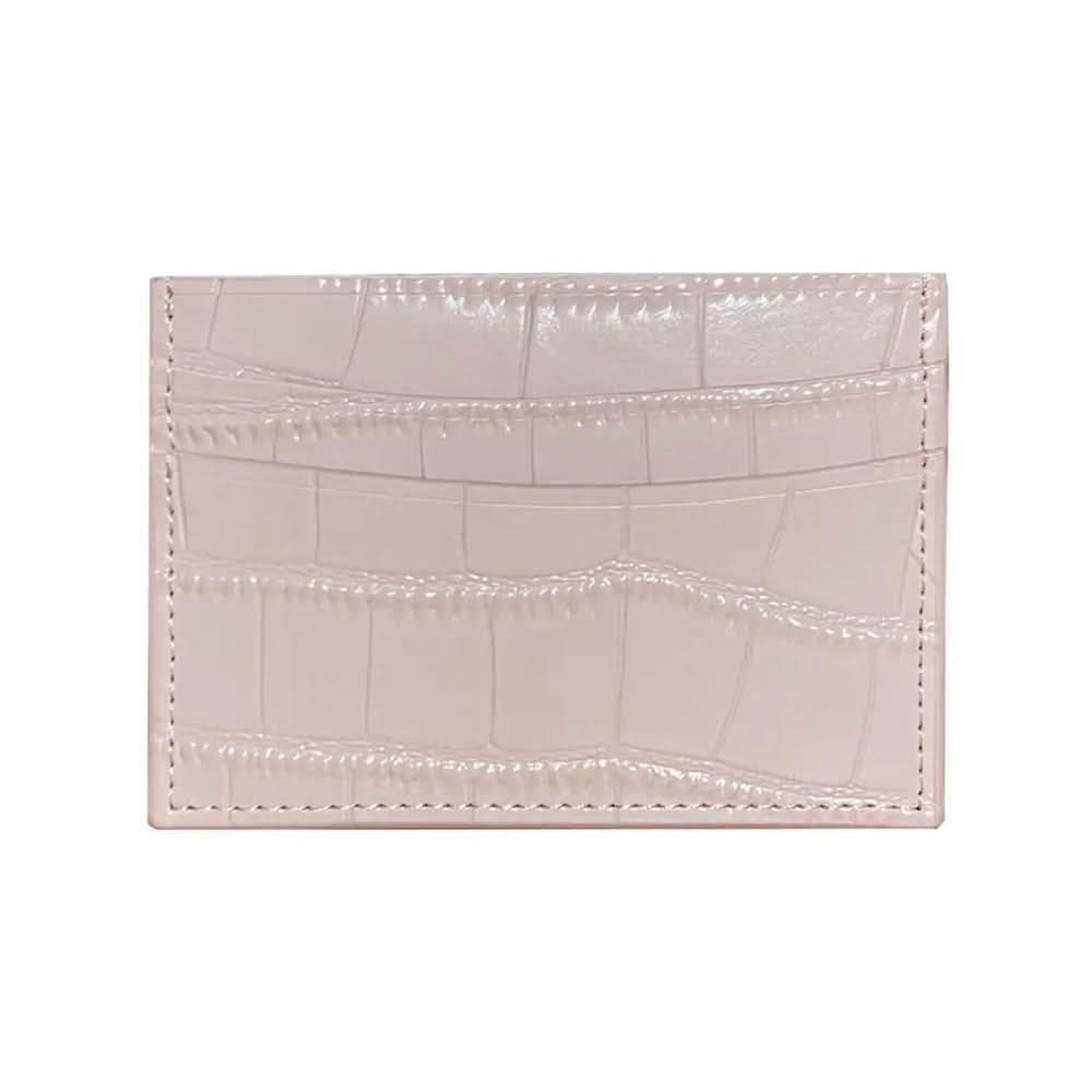 Tarjetero rosa Maison Caviar Cannes con varias ranuras para tarjetas y diseño elegante en piel sintética.
