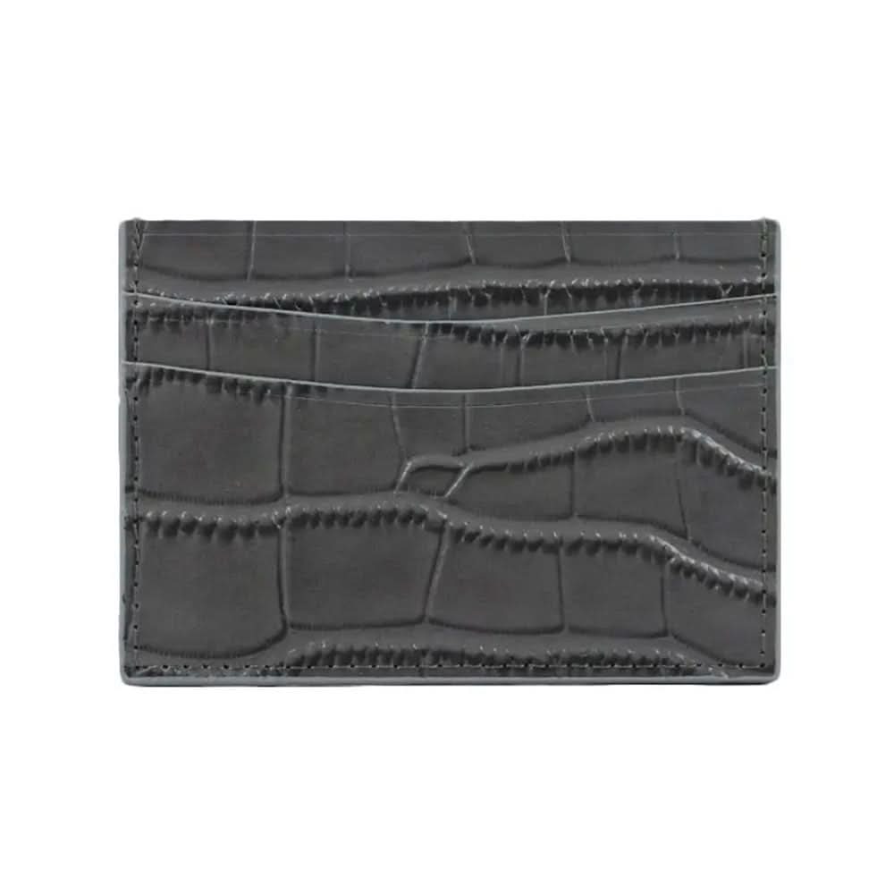 Tarjetero negro Maison Caviar Cannes, elegante y compacto, con varias ranuras para tarjetas en cuero de alta calidad.