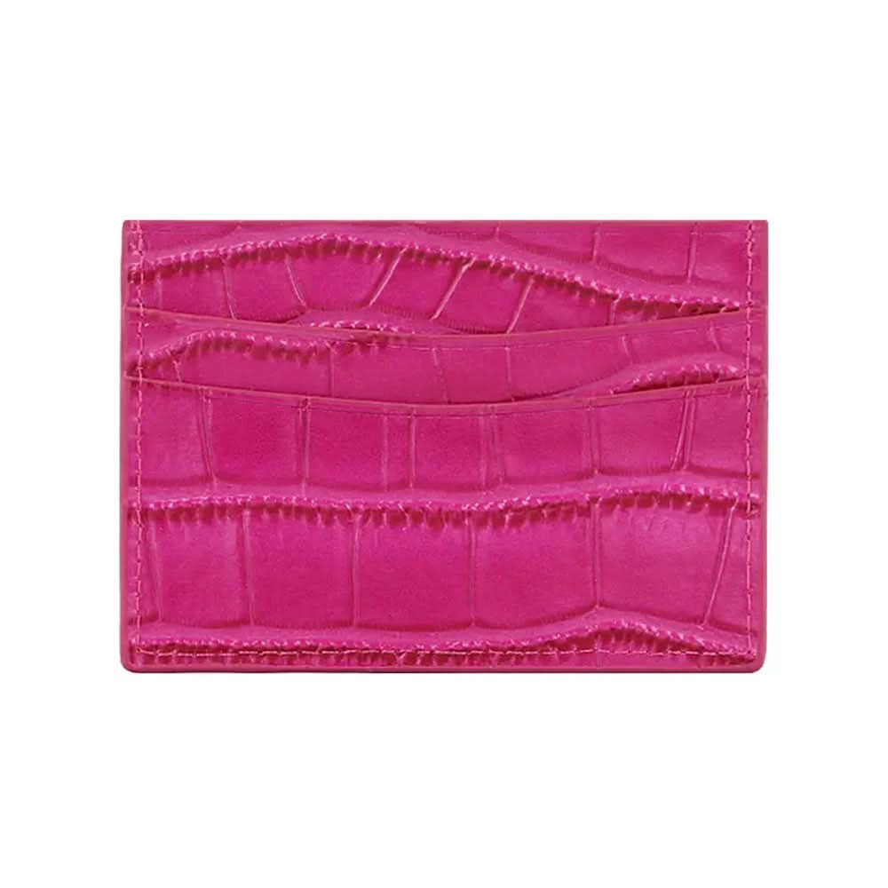Tarjetero Maison Caviar Cannes en color fucsia, con múltiples ranuras para tarjetas y acabado elegante.