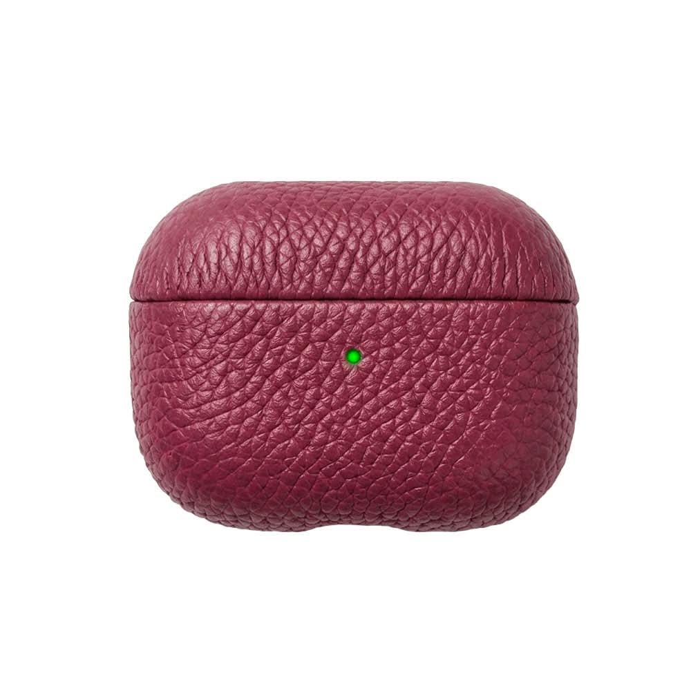 Funda para Airpods Maison Caviar Salem en cuero negro con detalles elegantes y cierre metálico.