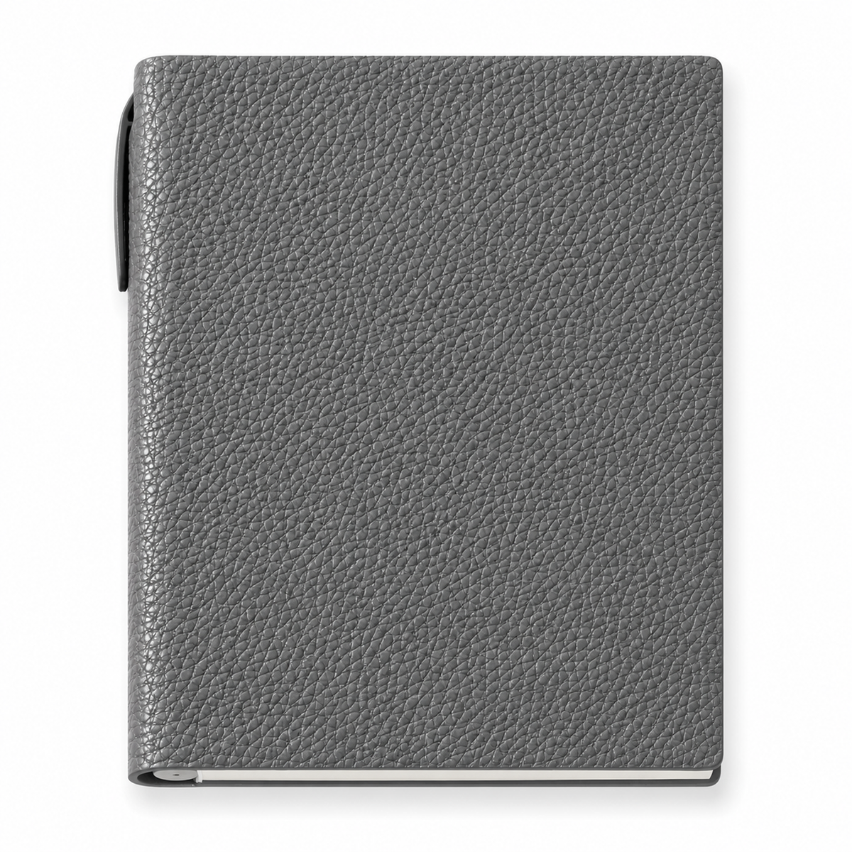 Agenda Maison Caviar Margot de color gris con diseño elegante y tapas suaves, vista frontal del cuaderno de planificación.