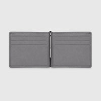 Billetera gris Maison Caviar Dante, hecha de cuero elegante y duradero, con compartimentos para tarjetas y billetes.
