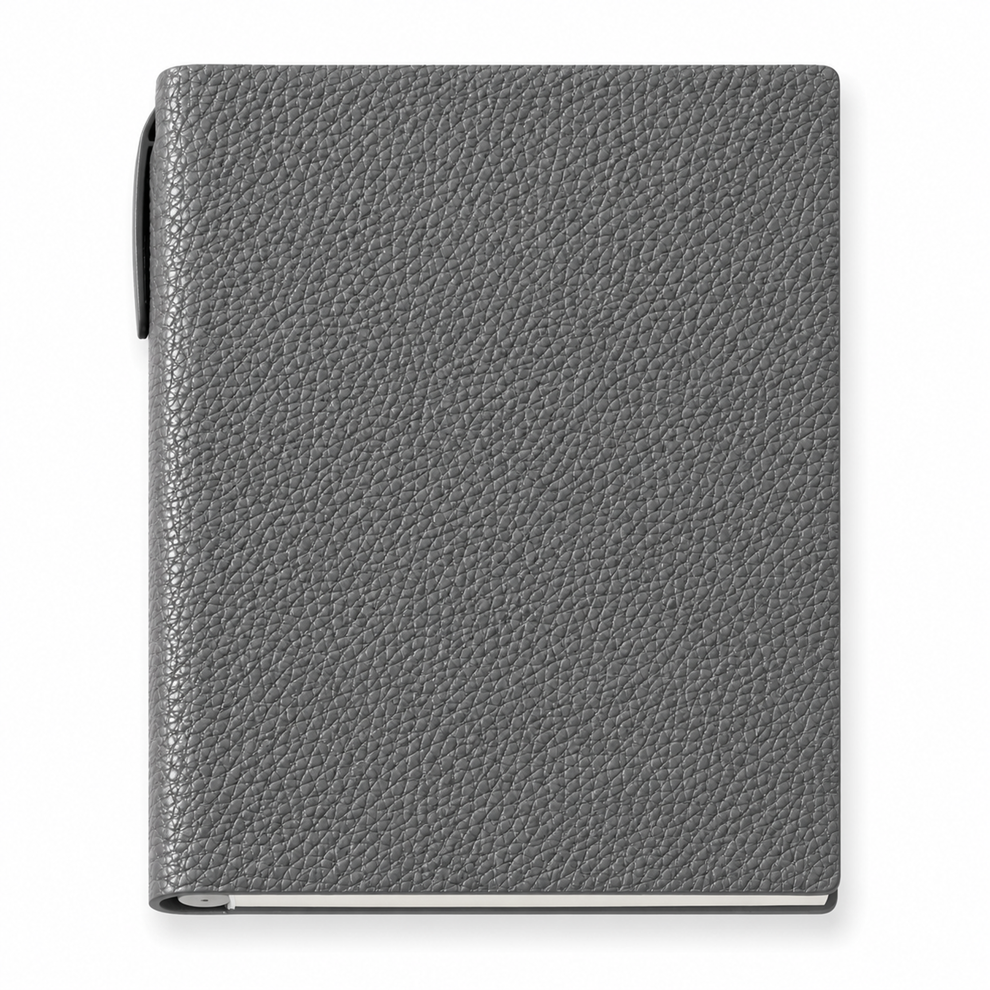 Agenda Maison Caviar Margot de color gris con diseño elegante y tapas suaves, vista frontal del cuaderno de planificación.