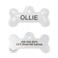 Collar para mascota Ollie de Maison Caviar con plaquita, en color gris con detalles elegantes, en una superficie blanca.
