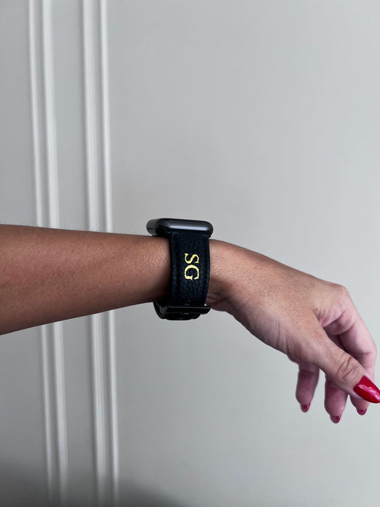 Correa de reloj Apple Watch Leonor de Maison Caviar, banda de cuero elegante en color marrón para Apple Watch.