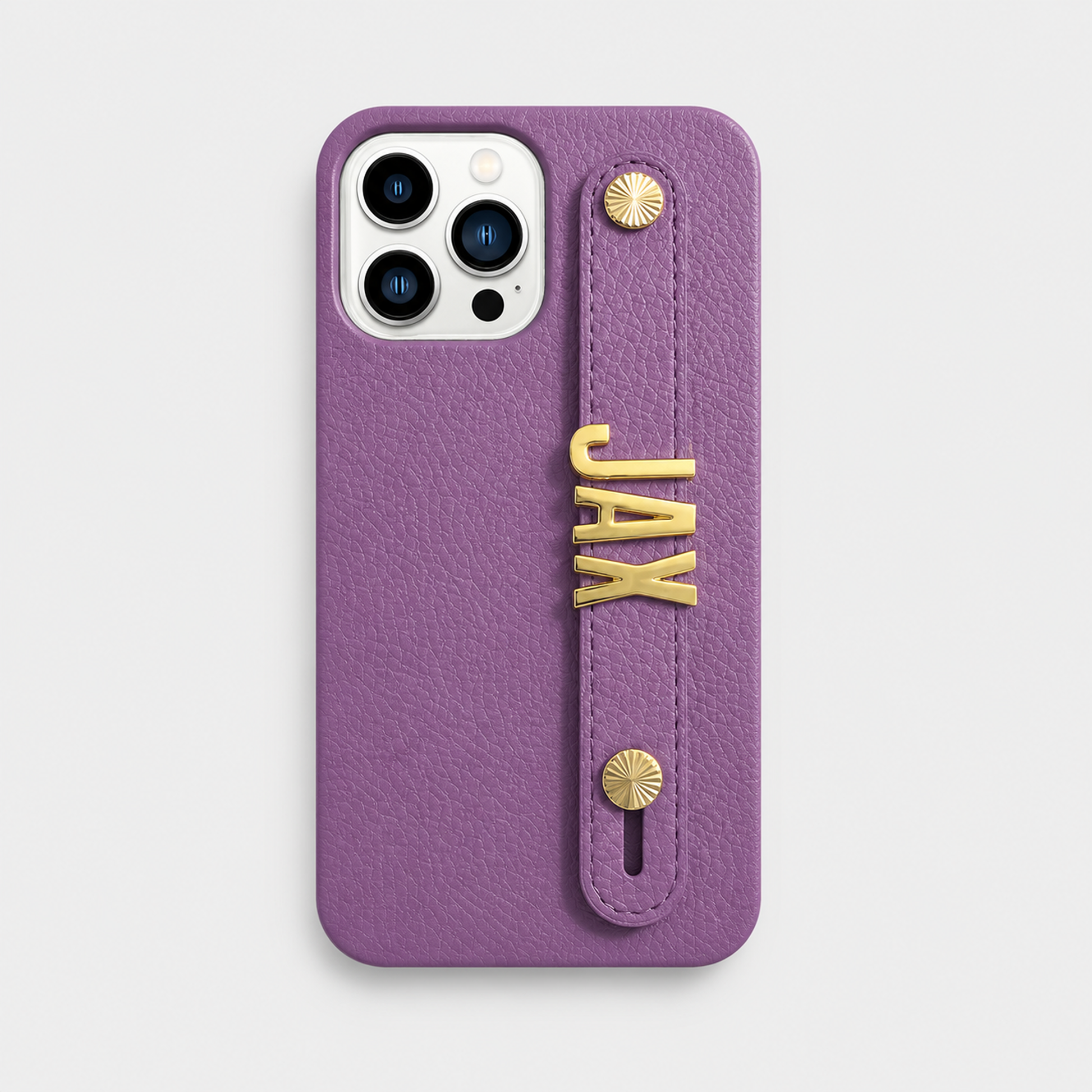 Funda para iPhone de Maison Caviar en color lila con diseño elegante y protección para teléfono móvil.