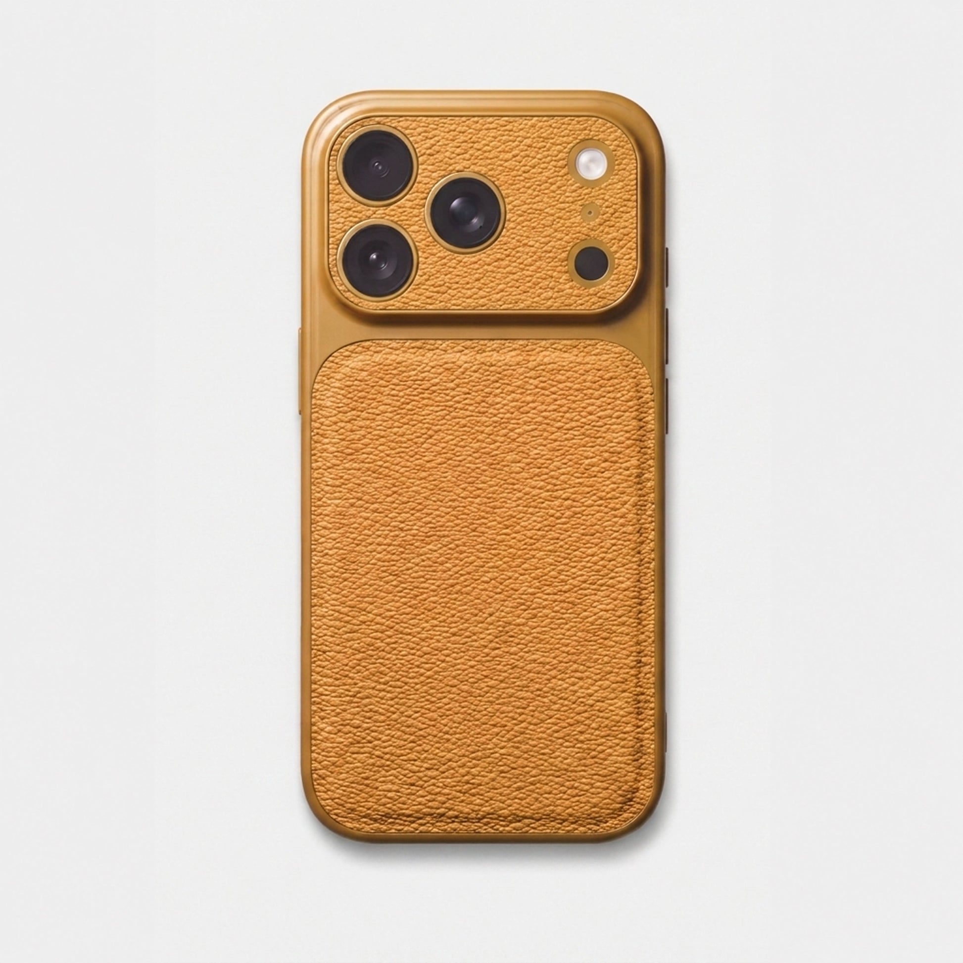 Funda para iPhone Maison Caviar Arthur en color mostaza, protección y estilo para teléfono inteligente en imagen.