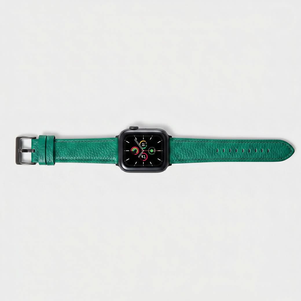 Correa naranjada para Apple Watch de Maison Caviar, diseño elegante y ajustable para muñecas.