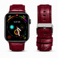 Correa para Apple Watch en color burdeos de la marca Maison Caviar, mostrando el diseño y la textura de la correa.