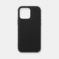 Funda negra para iPhone de Maison Caviar, diseño elegante y protección para el teléfono móvil.