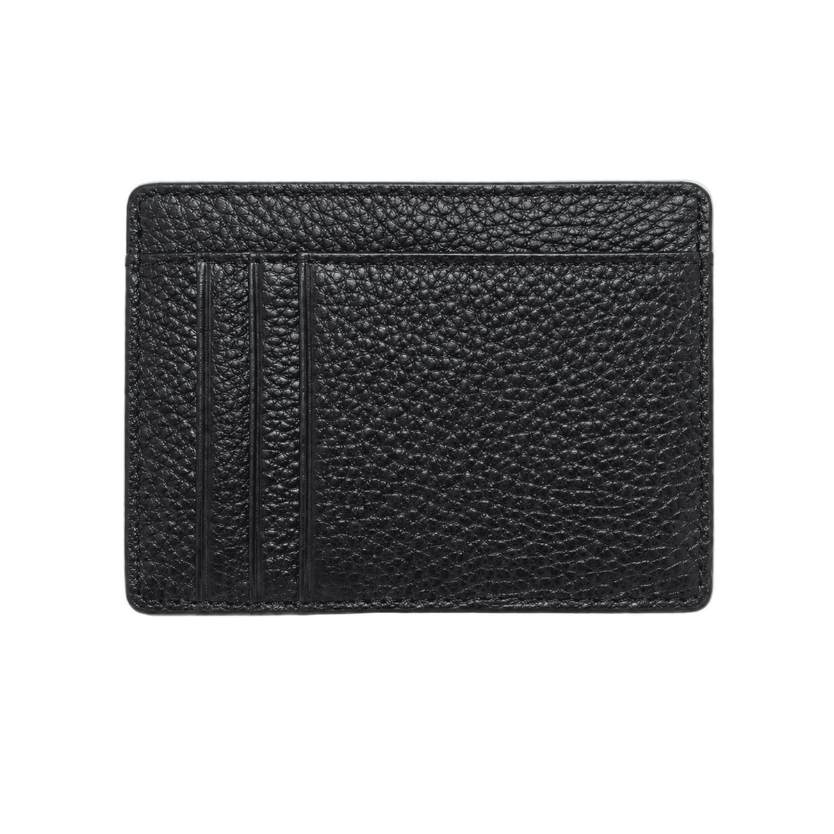 Billetera negra Maison Caviar Lisboa con detalles elegantes, diseñada para almacenamiento de tarjetas y dinero.