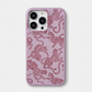 Funda para iPhone Maison Caviar Abby en color rosa y rojo, protección elegante para teléfono móvil.