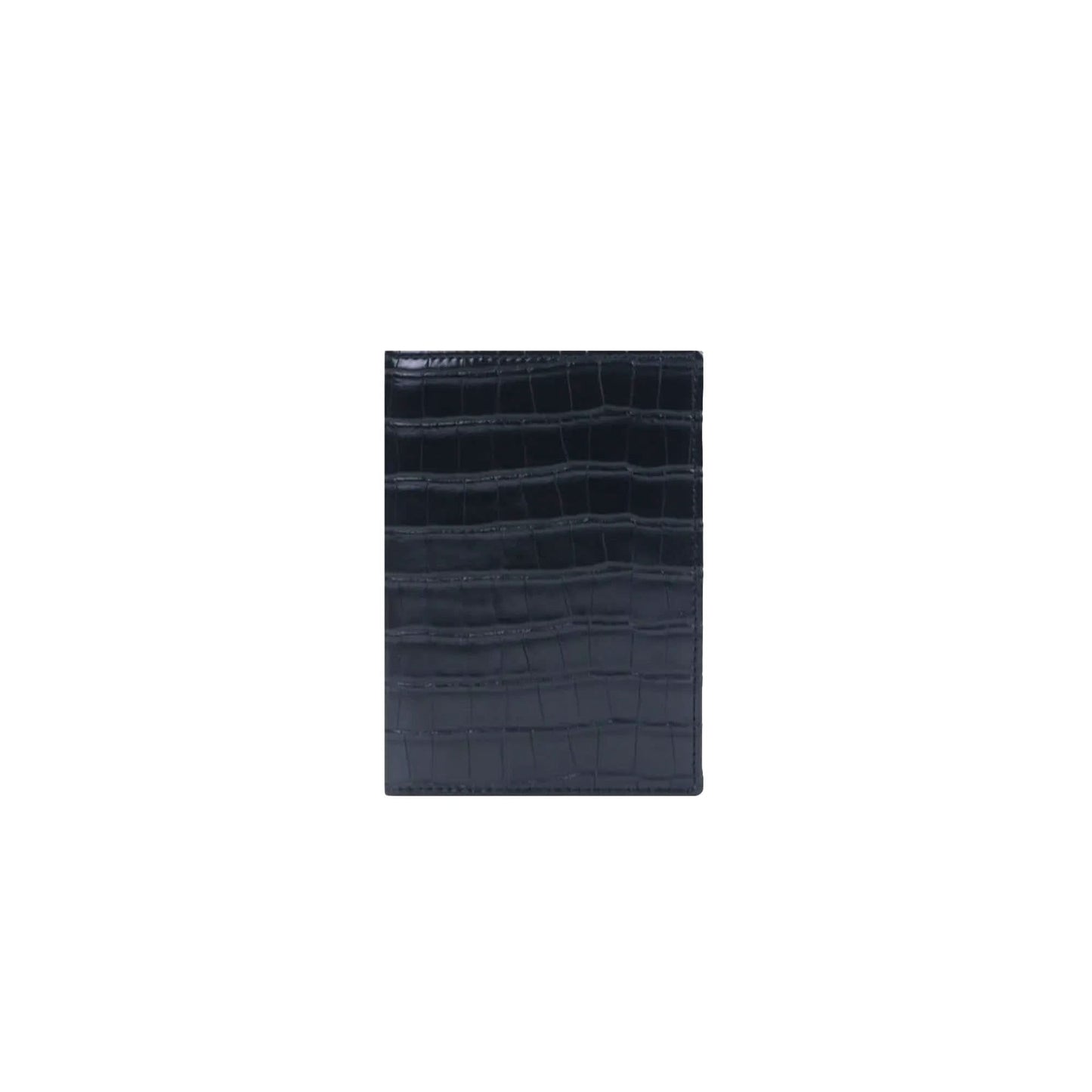 Porta pasaporte Maison Caviar Egeo de cuero negro con cierre y detalles elegantes, ideal para viajar.