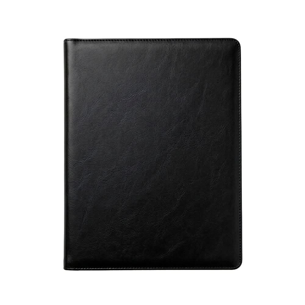Portafolio Maison Caviar Amadeo de cuero negro con cierre y asa, ideal para documentos y accesorios de trabajo.