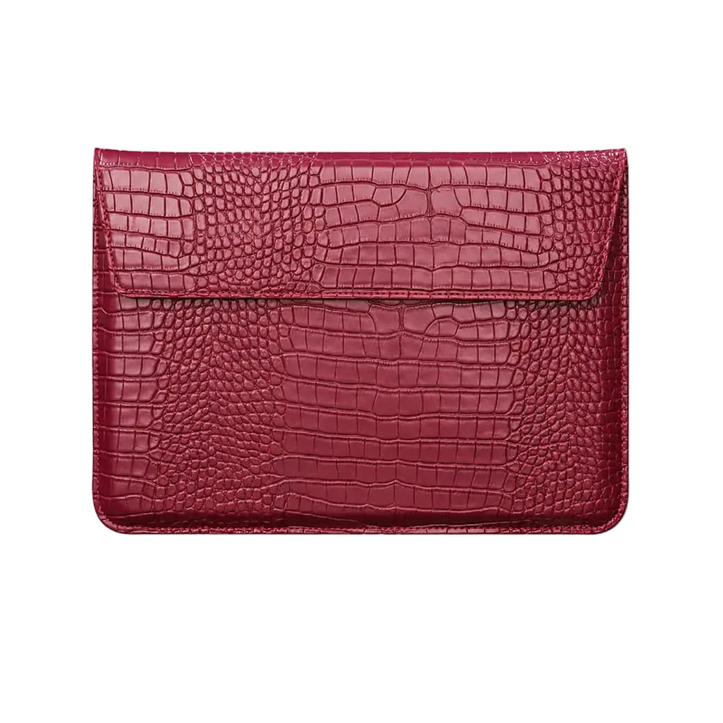 Funda para MacBook Maison Caviar Nobu de color rojo con textura crujiente y diseño elegante, protege y decora tu portátil.