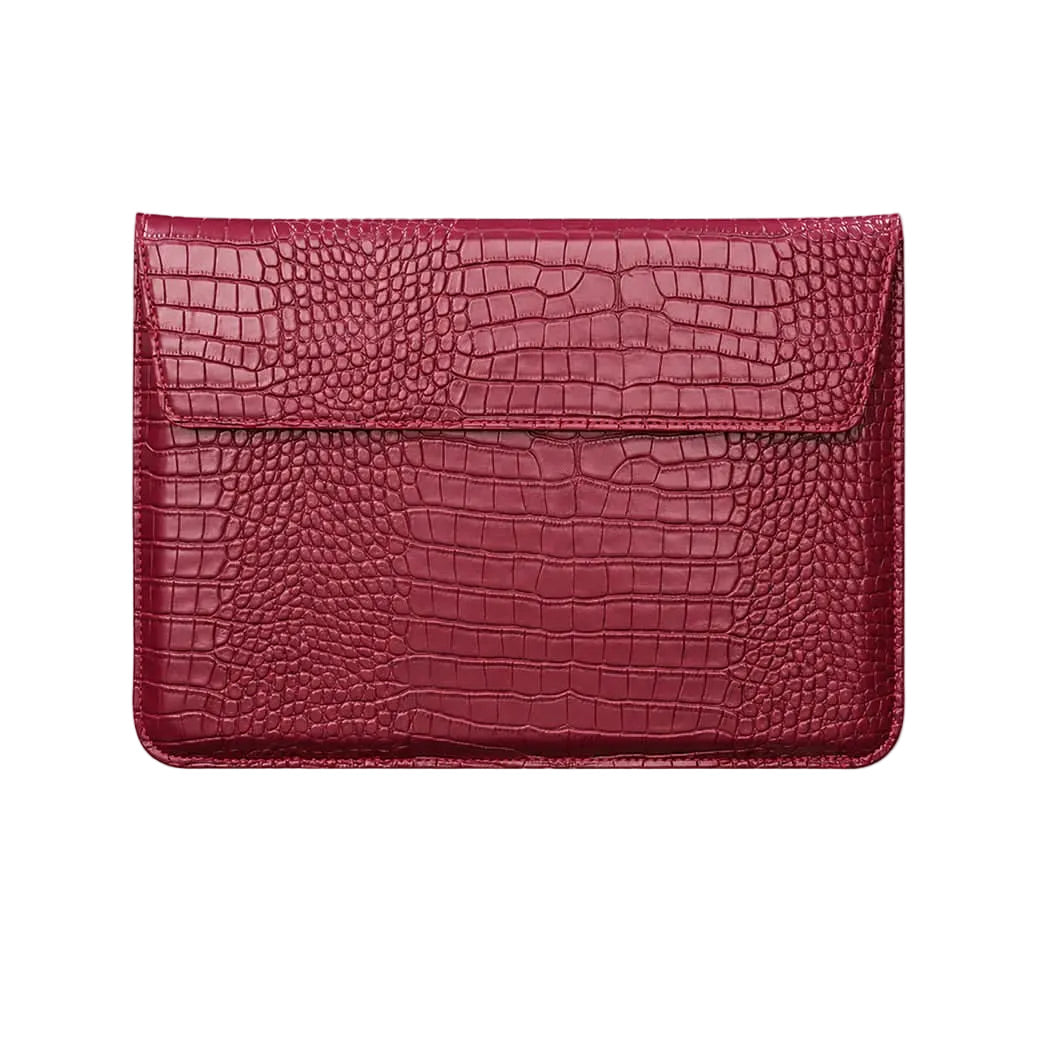 Funda para MacBook Maison Caviar Nobu de color rojo con textura crujiente y diseño elegante, protege y decora tu portátil.