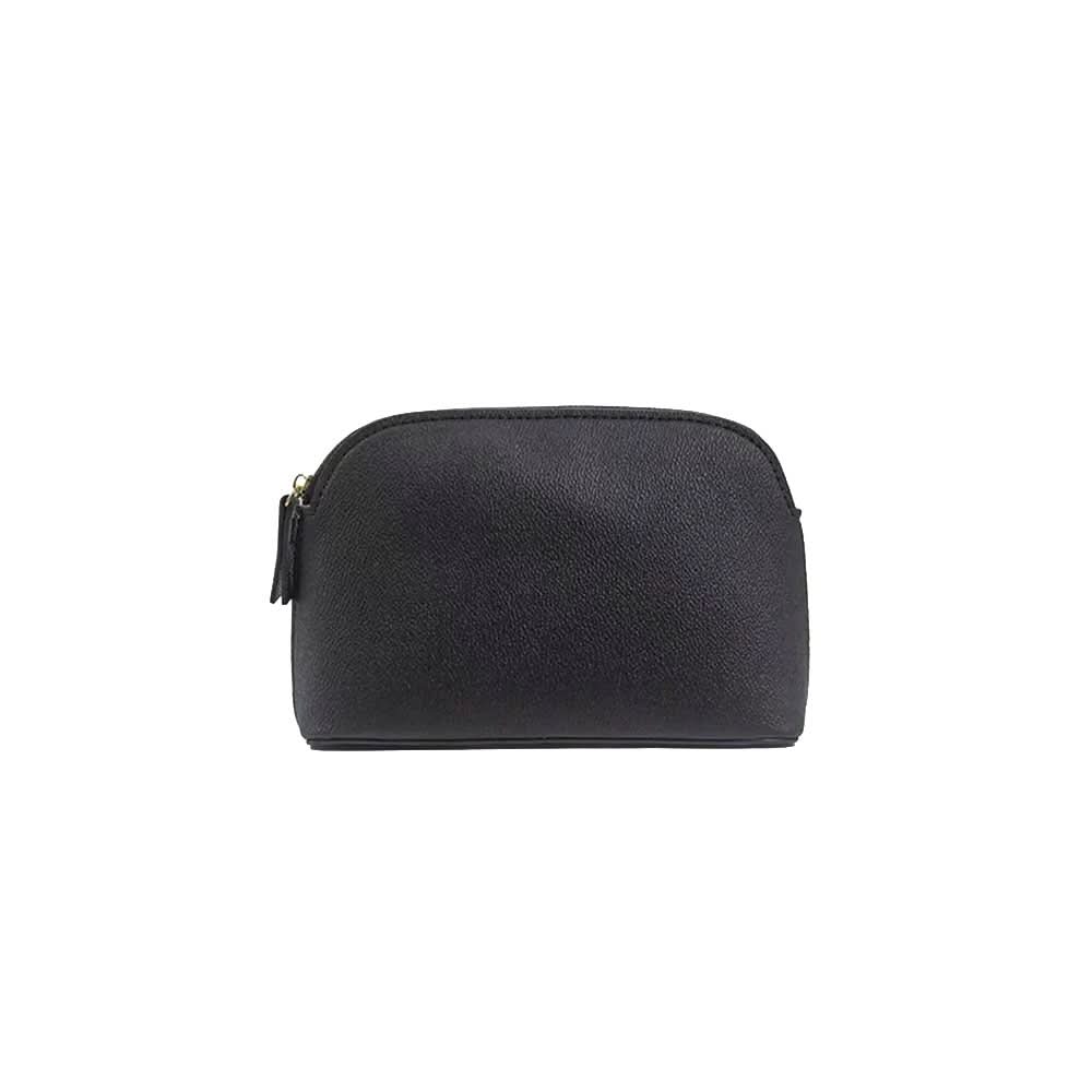 Bolsa de tocador Salamanca de Maison Caviar con cierre y compartimentos para cosméticos, en color negro.