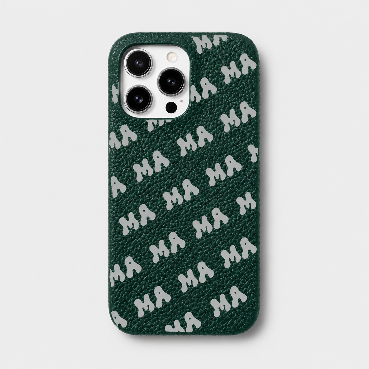 Funda para iPhone Maison Caviar Eliot en color verde, con diseño elegante y protección para el teléfono inteligente.