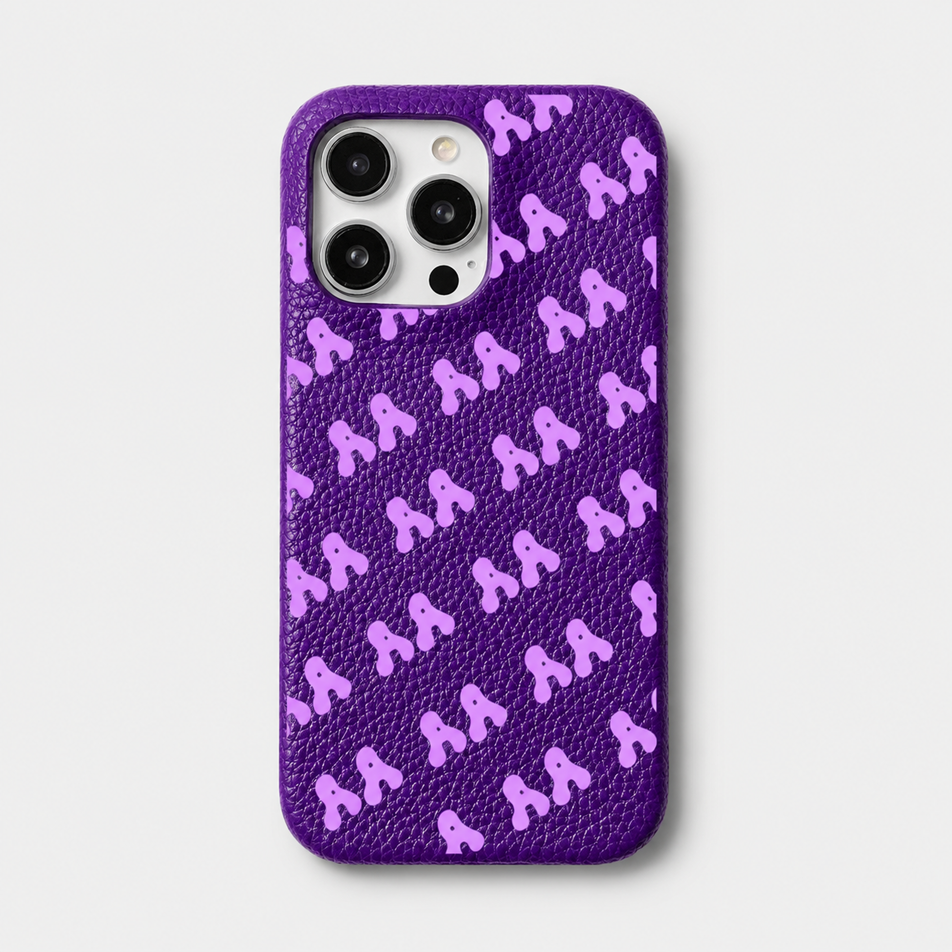 Funda para iPhone Eliot de Maison Caviar en color violeta, protección elegante para teléfono móvil.