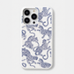 Funda para iPhone Maison Caviar Abby en color blanco y azul, protección elegante para teléfono móvil.