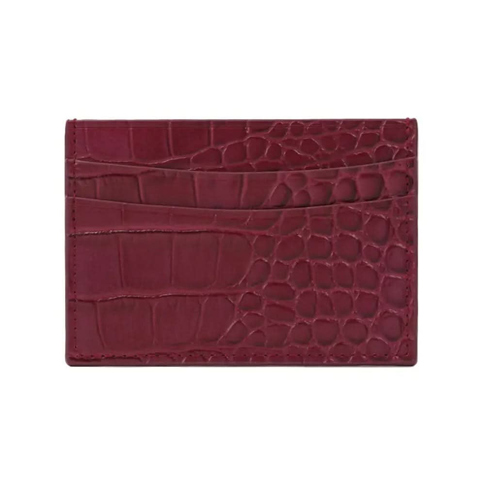 Tarjetero vinotinto Maison Caviar Cannes de cuero con múltiples compartimentos y diseño elegante para tarjetas y documentos.